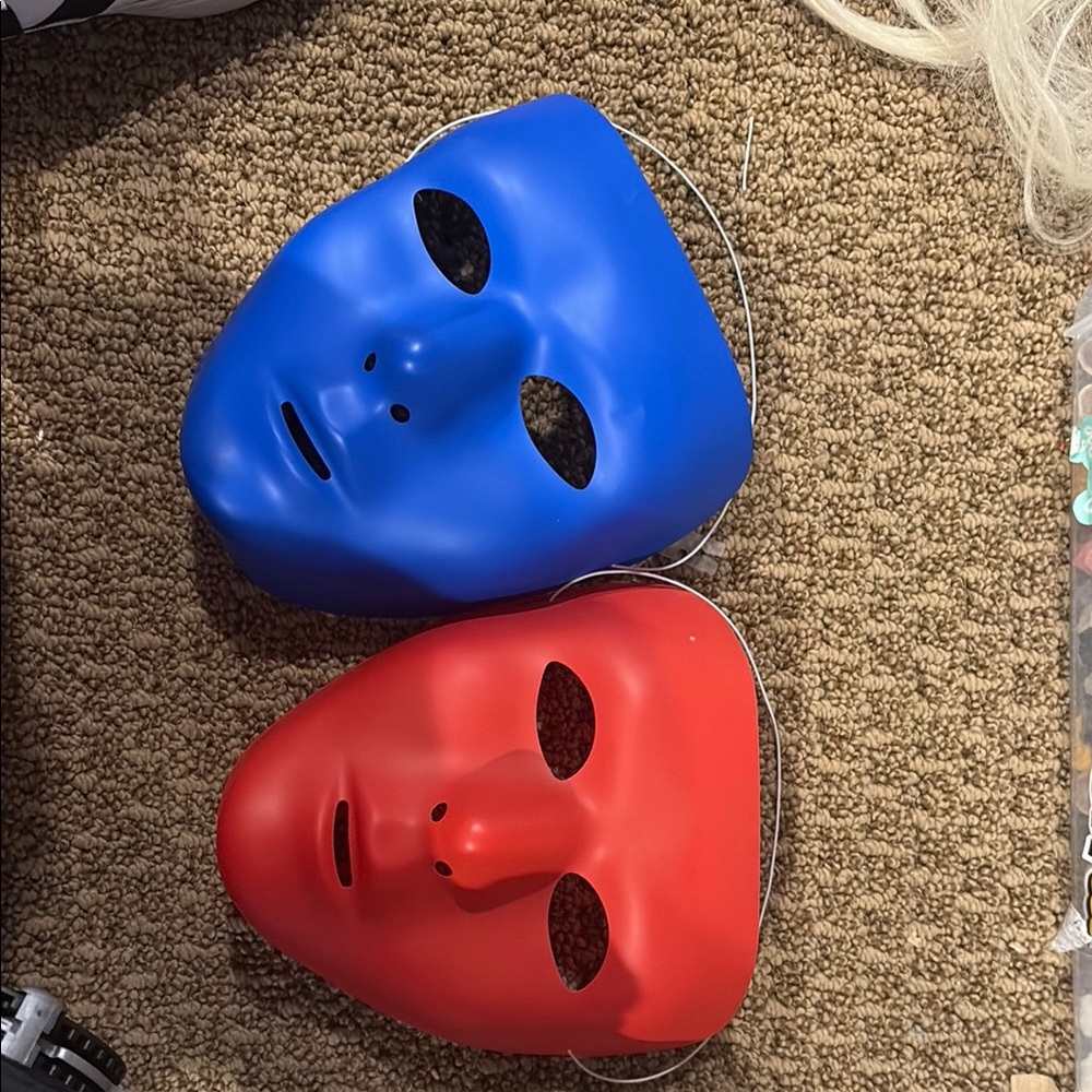 Red and Blue Face Masks